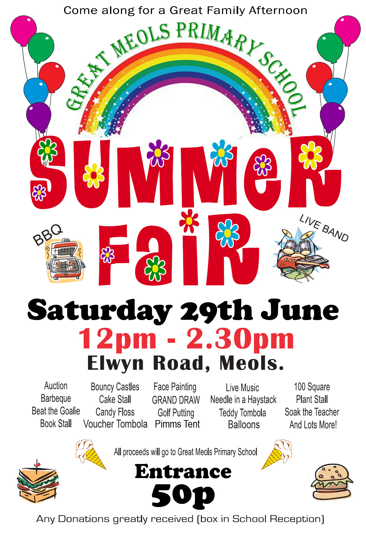 Meols Primary: Summer fair  HoylakeJunction.com Inside Summer Fair Flyer Template